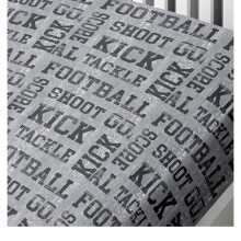 Bedlam Football Print Fitted Sheet, Grey, Single