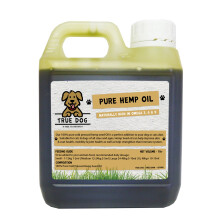 True Dog Hemp Oil for Dogs 1 Litre - Dog Feed Supplement - 100% Pure Cold Pressed, 1000ml