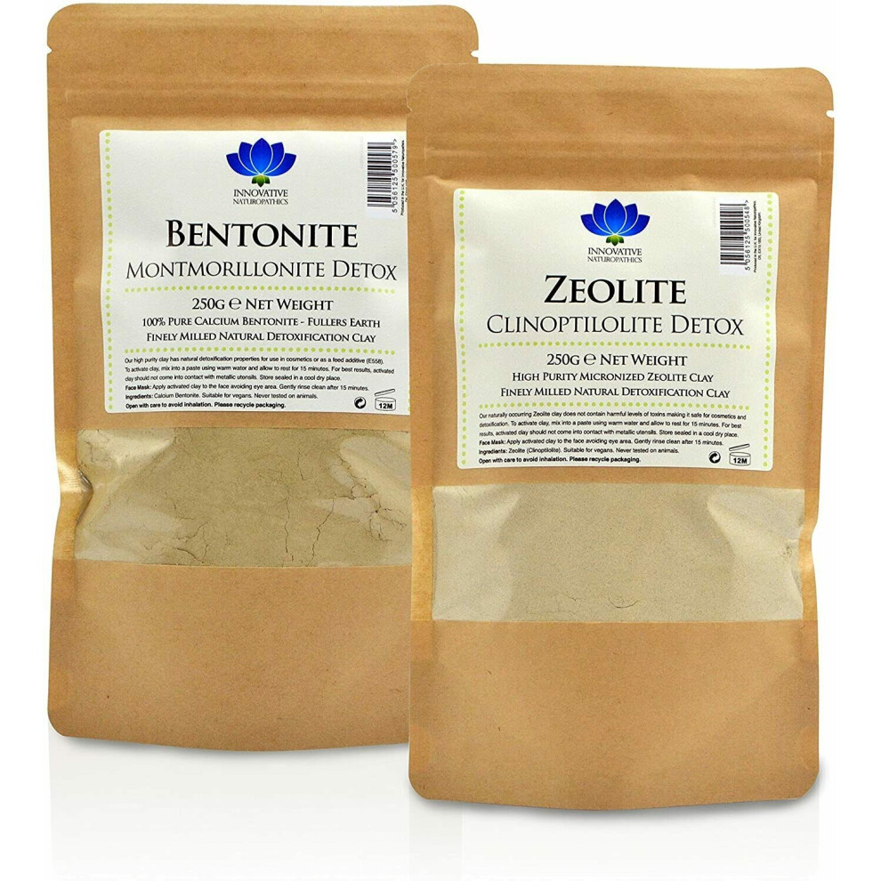 Innovative Naturopathics Healing Clay Kit No. 1 - Bentonite 250G / Zeolite 250G