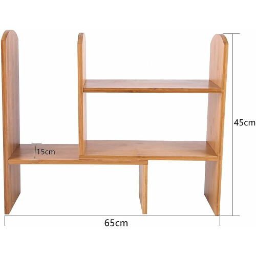 Uitbreidbare bamboe bureau organizer, verstelbare desktop planken, plank Rack 1