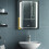 Living And Home Anti-fog LED Clock Wall Mounted Mirror Cabinet, Touch Control Switch 5