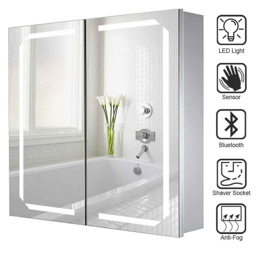 LED Illuminated Bathroom Mirror Cabinet Wall Mounted Mirror