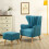 Living And Home Faux Wool Upholstered Armchair with Footstool 3