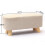 Living And Home Beige Small Rectangular Linen Footstool 6