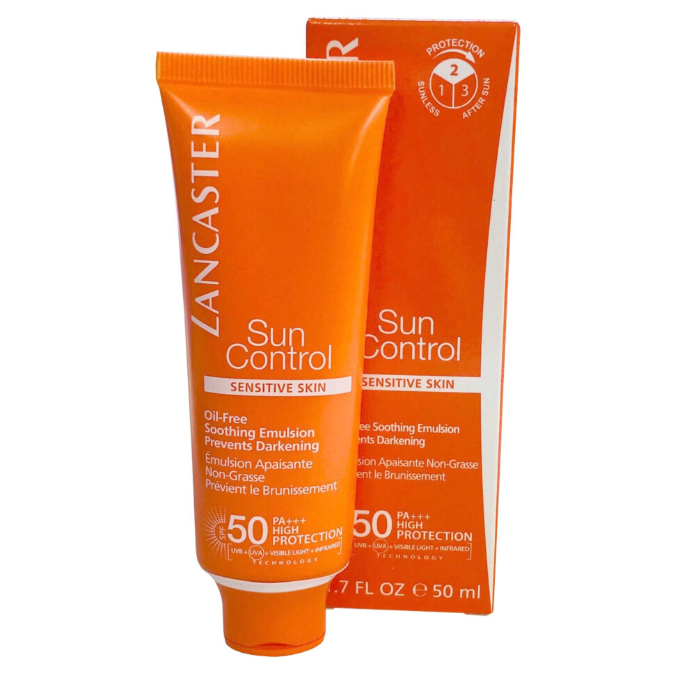 Lancaster Sun Control Oil Free Soothing Emulsion for your Face 50ml SPF50 Sensitive Skin