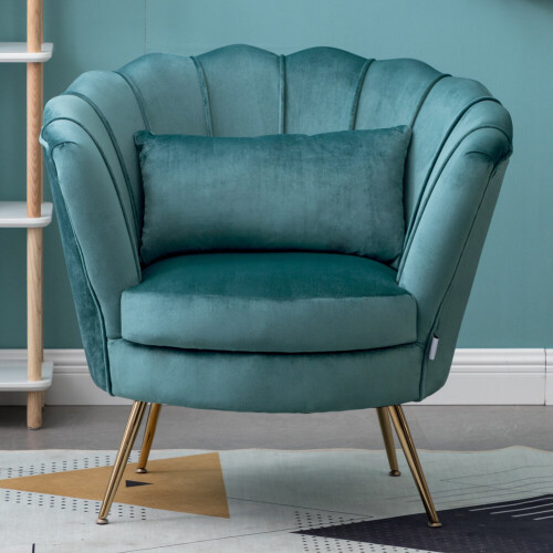 Lotus velvet deals accent tub chair