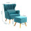 Living And Home Faux Wool Upholstered Armchair with Footstool 7