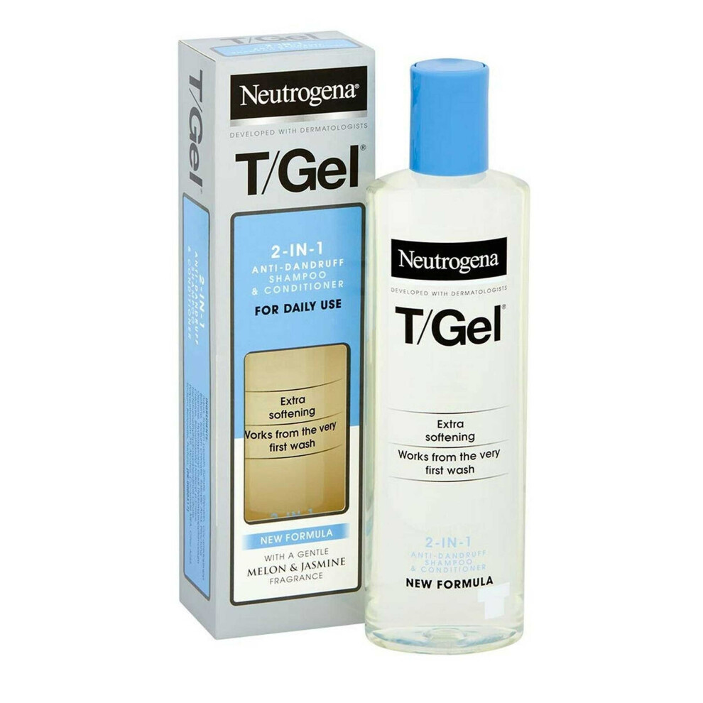 Neutrogena T Gel 2in1 Anti Dandruff Shampoo Conditioner 250ml NEw Formula Daily Use