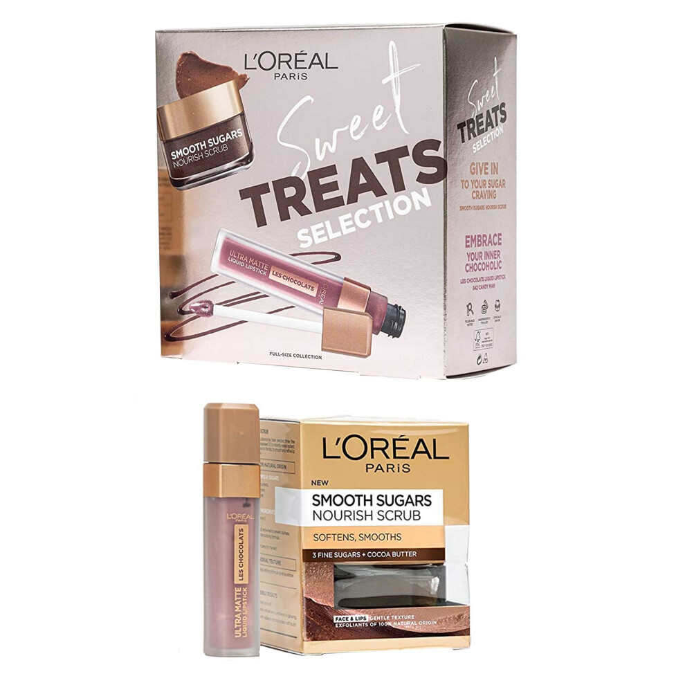 L'Oreal Paris Sweet Treats Set-Lipstick Candy Man Smooth Sugars Nourish Scrub 50ml