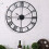 Living And Home 40CM Roman Numerals Metal Skeleton Wall Clock, Black 1