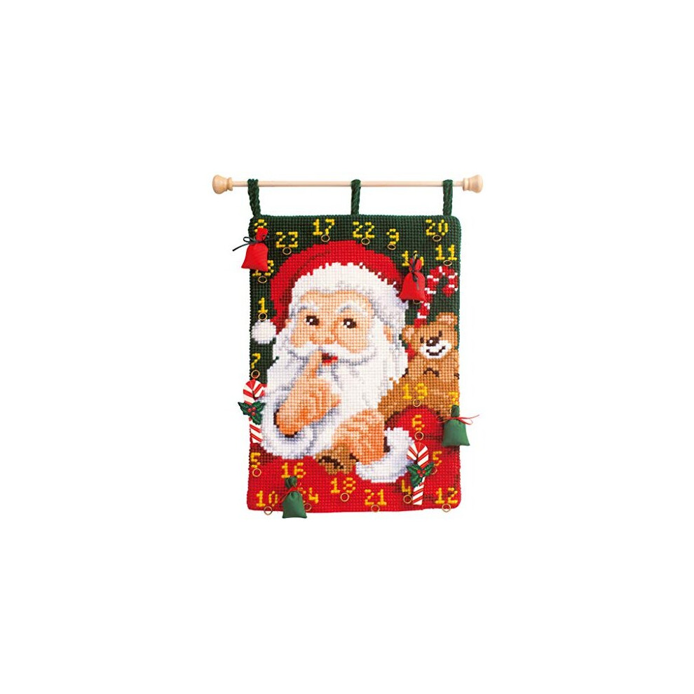 Vervaco Santa Advent Calendar Cross Stitch Kit, Multi-Colour