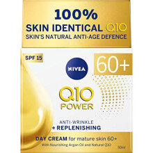 Nivea Q10 Power 60+ Skin Anti-Wrinkle + Replenishing Day Cream (50 ml), Silny krem przeciwstarzeniowy, nawilżający Q10
