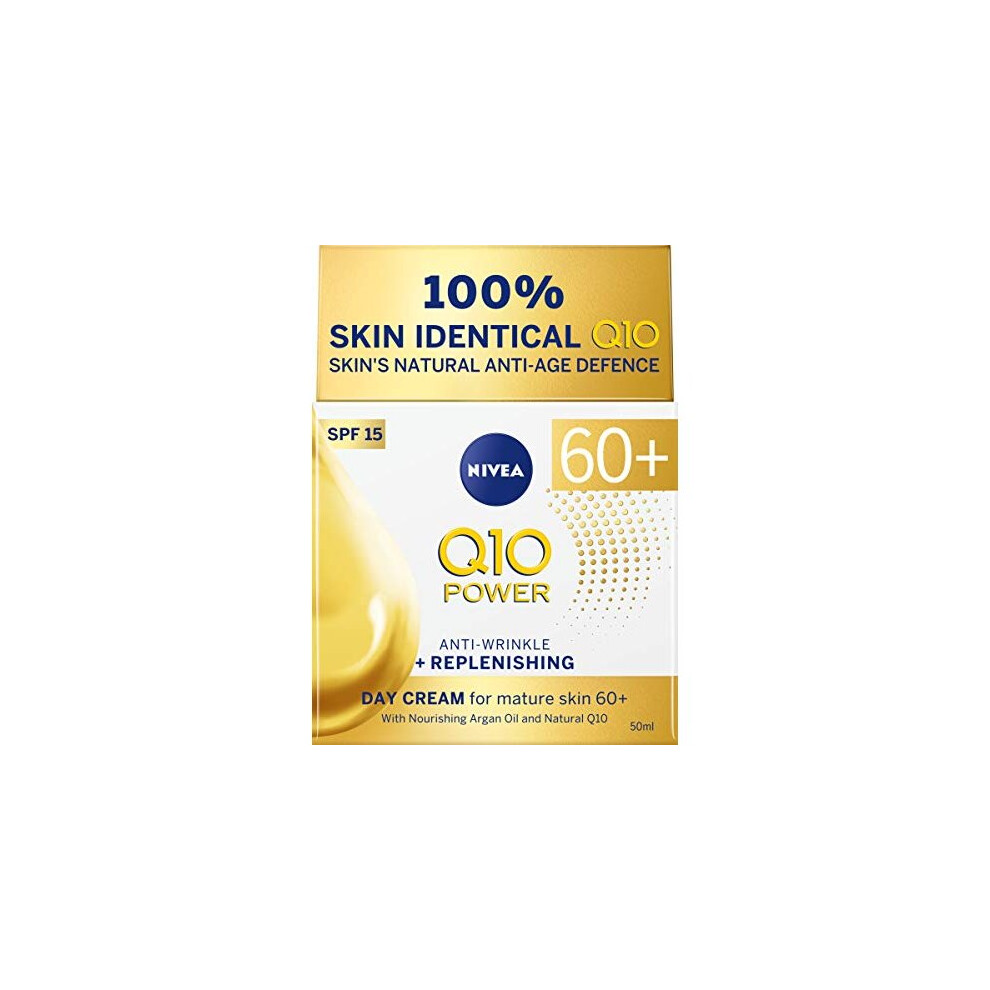 Nivea Q10 Power 60+ Skin Anti-Wrinkle + Replenishing Day Cream (50 ml), Powerful Anti Ageing Cream, Moisturiser For Women With Coenzyme Q10, Day Face