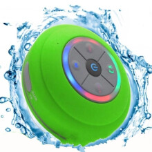 (GREEN) Wireless Bluetooth Speaker Waterproof Led Shower Speaker FM Radio TF Card