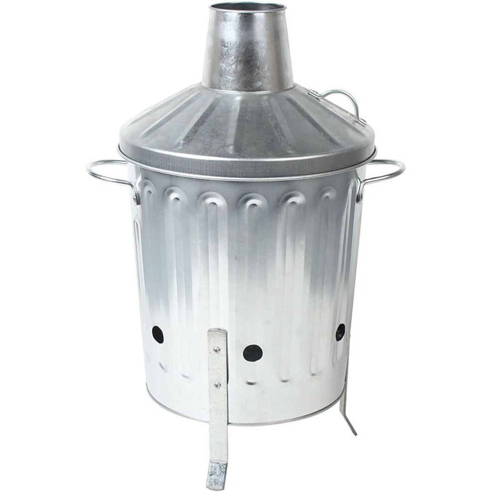 Galvanised Metal Incinerator Fire Burning Bin Outdoor Heater 15 L