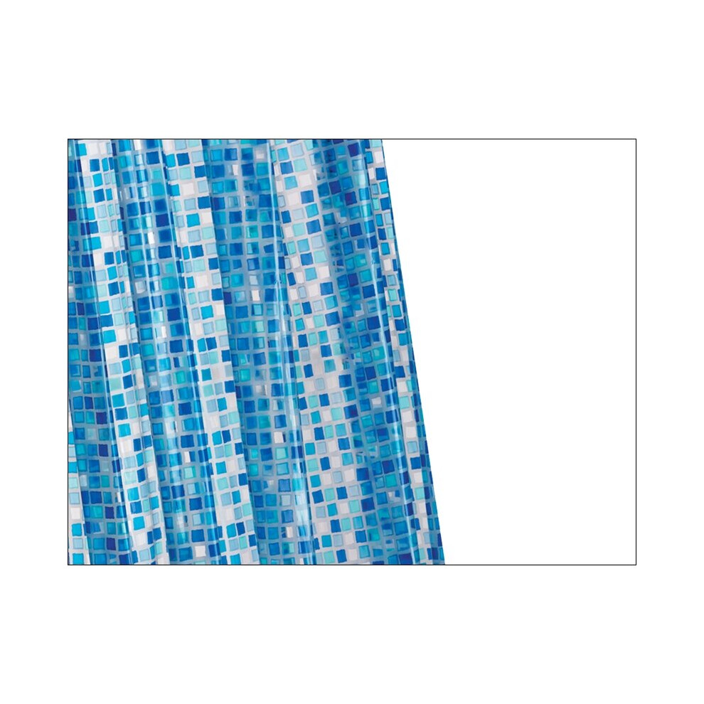 Croydex Mosaic PVC Shower Curtain Blue AE543424