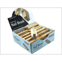 Apollo Housewares Wooden Nail Brush 6208 - Double-Sided Maple Wood with Stiff Nylon Bristles for Deep Nail Cleaning Without Damaging Them
