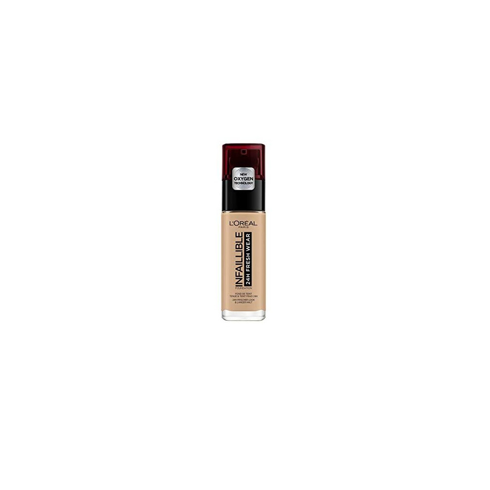 L'Oreal Paris Infallible 24hr Freshwear Liquid Foundation 140 Golden Beige, Hydrating, Weightless Feel, Transfer-Proof And Waterproof, Full Coverage