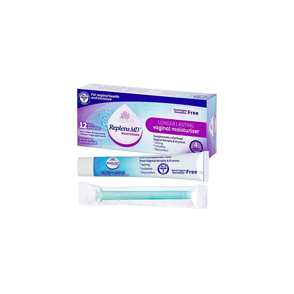 Replens Longer Lasting Vaginal Moisturiser - Symptomatic Relief from Vaginal Atrophy & Dryness - 35 g Tube with Applicator