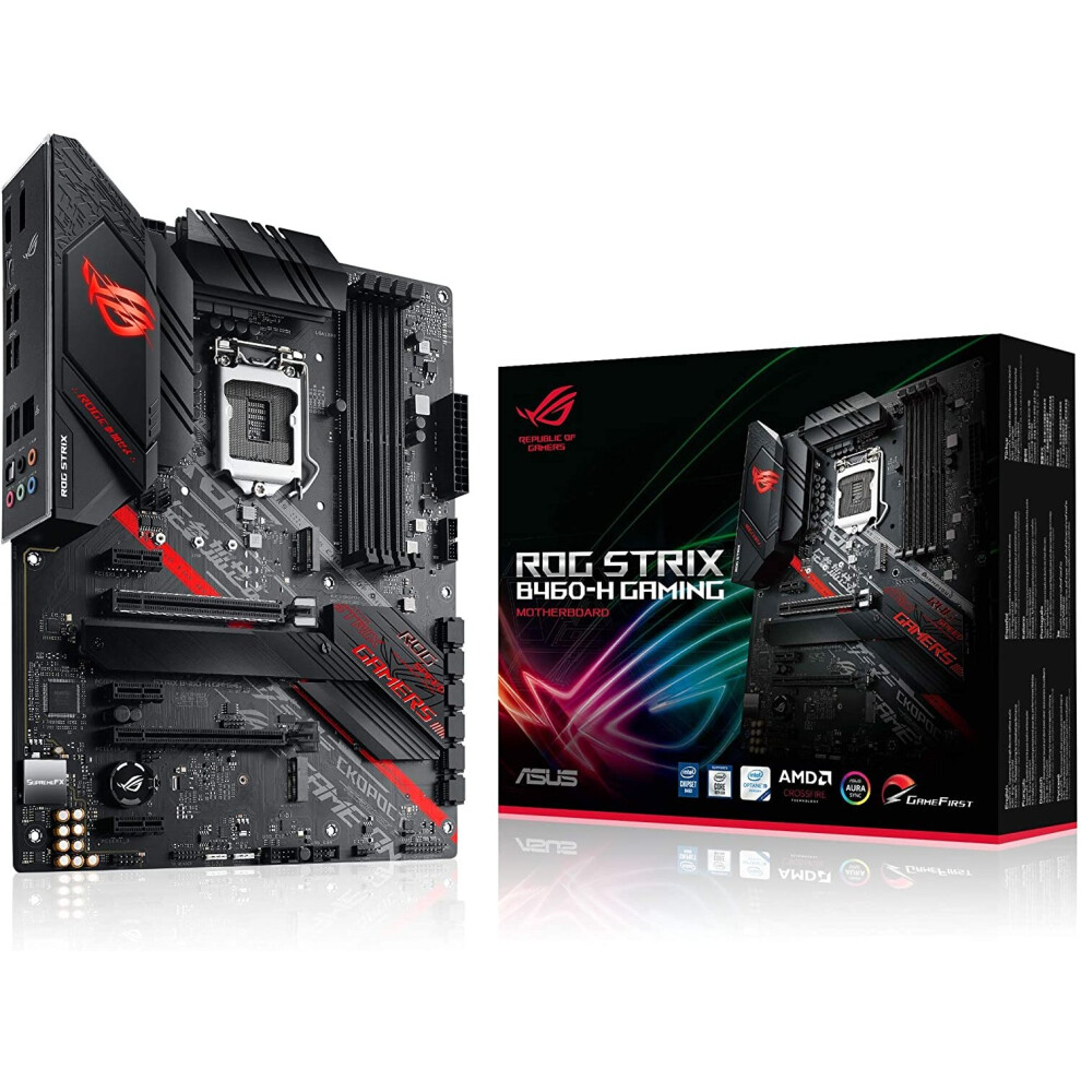 ASUS ROG Strix B460-H Gaming B460 LGA 1200 (Intel 10th Gen) ATX Gaming Motherboard (Intel 1Gb LAN, USB 3.2 Gen 2,Thunderbolt 3 Header, Addressable ..