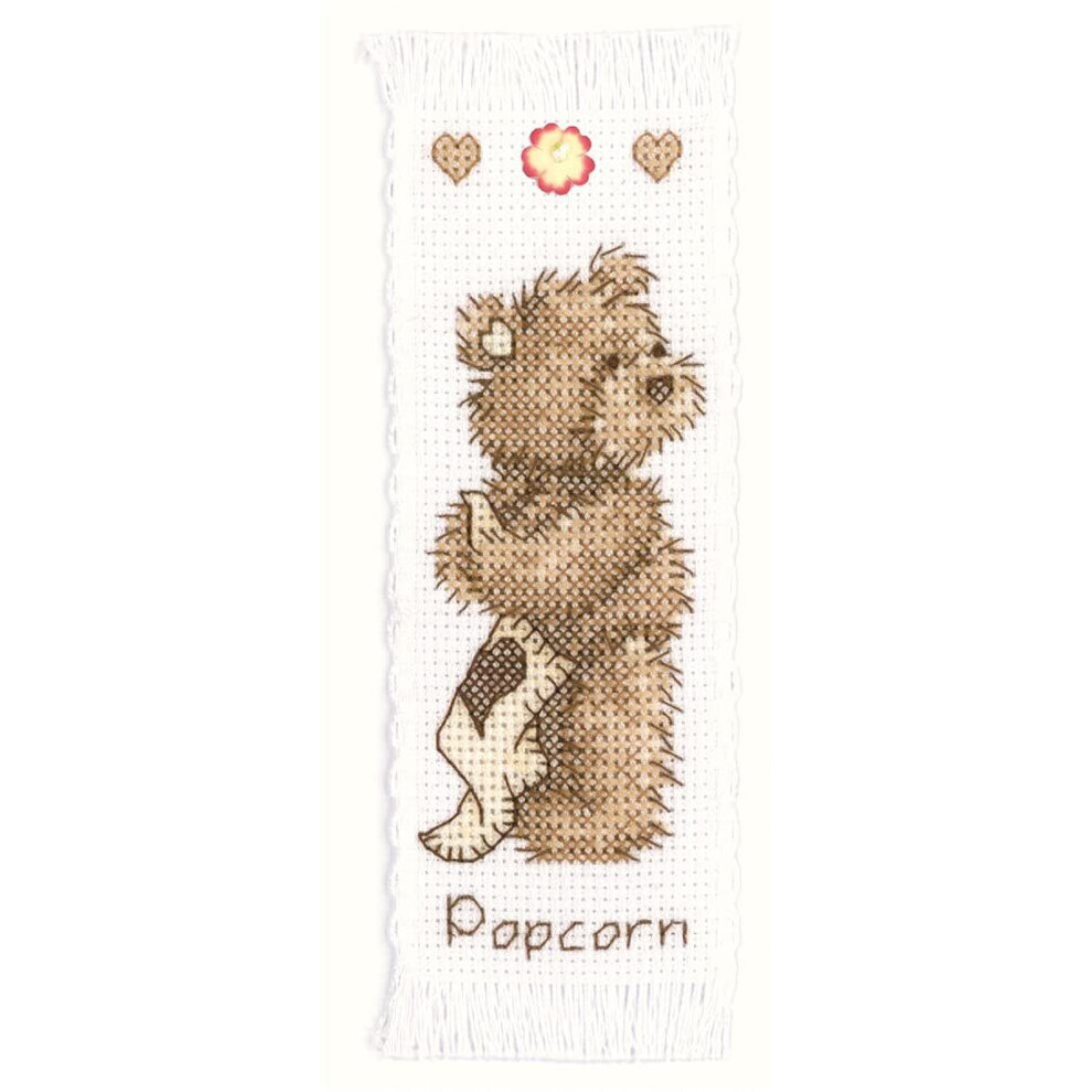 Vervaco Popcorn The Bear Bookmark Counted Cross Stitch Kit - Teddy Bear