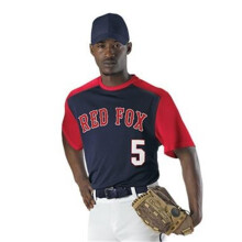 Alleson Athletic B33985122 Youth Crewneck Baseball Jersey, Gold & Black - Extra Small