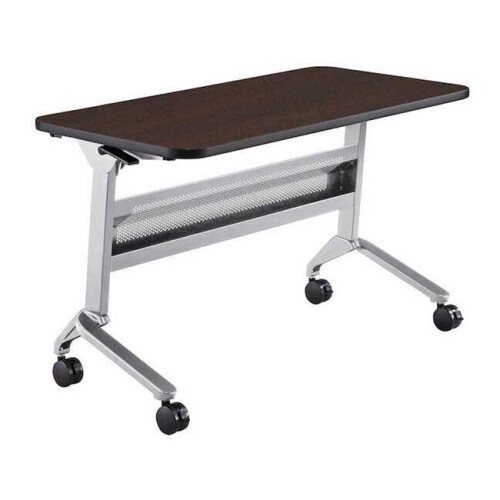 Safco LF2448TSLVLDCM Flip-N-Go Rectangular Training Table - Silver & Mocha - 29 x 48 x 24 in.