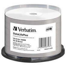 CD-R - VERBATIM - 700MB - 52X - Bianco - 50 pezzi - Stampabile termico largo
