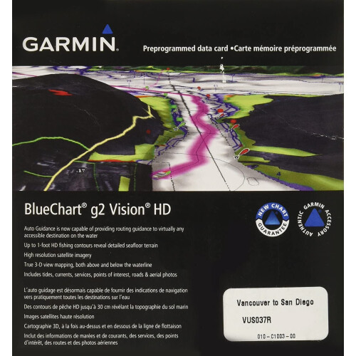 Garmin Garmin BlueChart g2 Vision Vancouver/San Diego Saltwater Map microSD Card 1