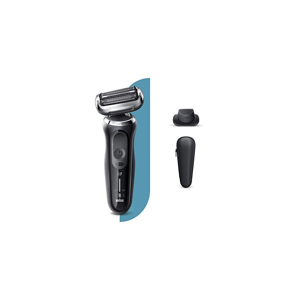 Braun Series 7 Electric Shaver for Men with Precision Beard Trimmer, Wet & Dry, Rechargeable, Cordless Foil Razor, Silver, 70-N1200s