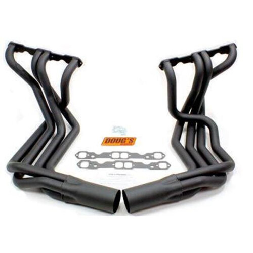 Dougs Headers D380-B Small Block Chevy Side Mount Headers - Black - 63-82 Vette