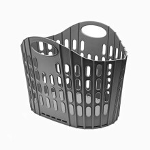 Addis Flat Easy Store Laundry Basket Hamper, Dark Grey, 38 Litre