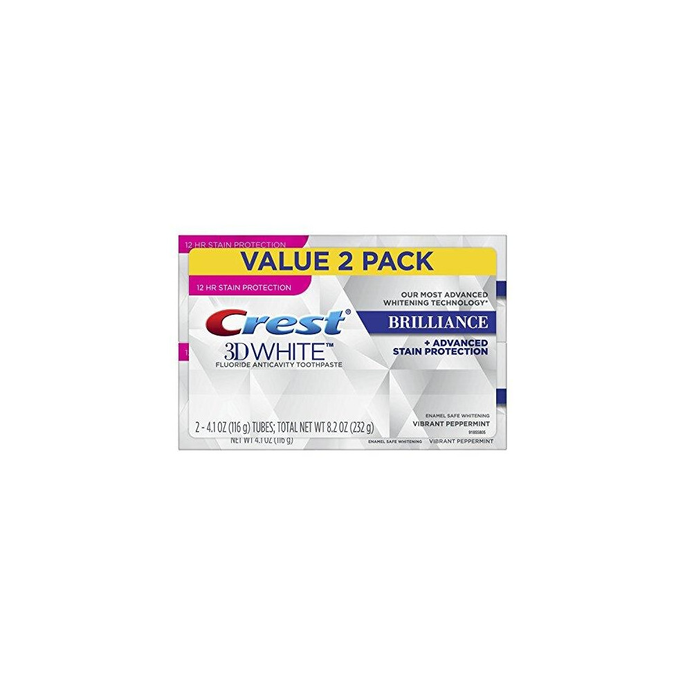 Crest 3D White Brilliance Vibrant Peppermint Toothpaste pack of 2