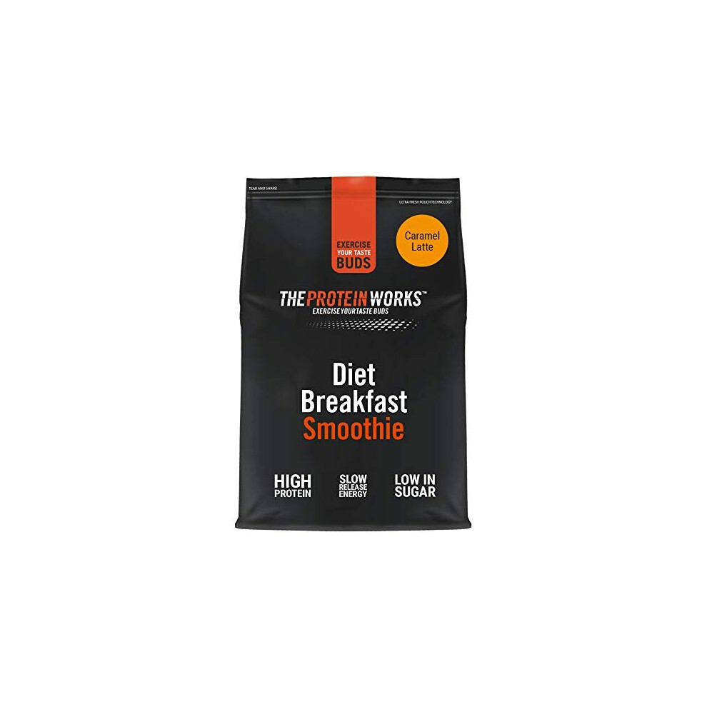 THE PROTEIN WORKS Diet Breakfast Smoothie | On The Go Breakfast | High Protein & Low Sugar | Caramel Latte | 500g