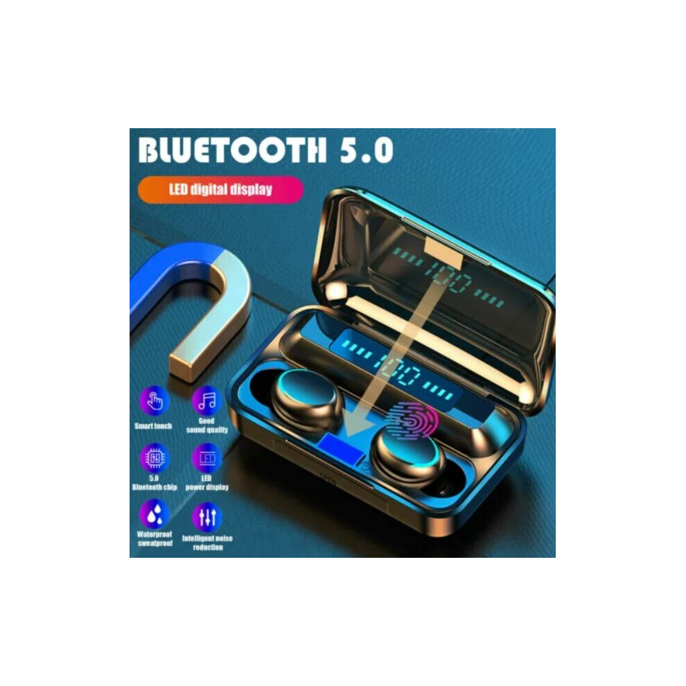 Tws Wireless Tooth Headphones Earphones Earbuds In-Ear For Iphone Samsung Uk Blue