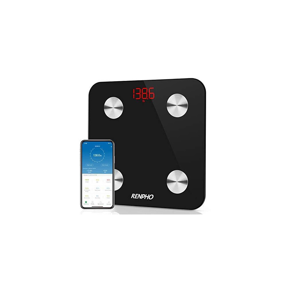 Renpho Smart Body Fat Scales, Digital Bathroom Weight Scales Bluetooth Weighing Scale For Body Composition Analyzer With Smart App For Fitness