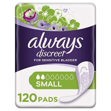 Always Discreet Incontinence Pads for Women, Small, 120 Moderate Absorbency Pads