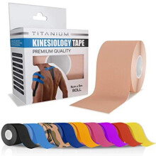 Titanium Sports Kinesiology Tape - 5m Roll of Elastic Water Resistant Tape for Support & Muscle Recovery - Quality Sports Tape