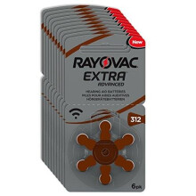RAYOVAC Extra Advanced with Active Core Technology 312 Hearing Aid Batteries 60 Pieces