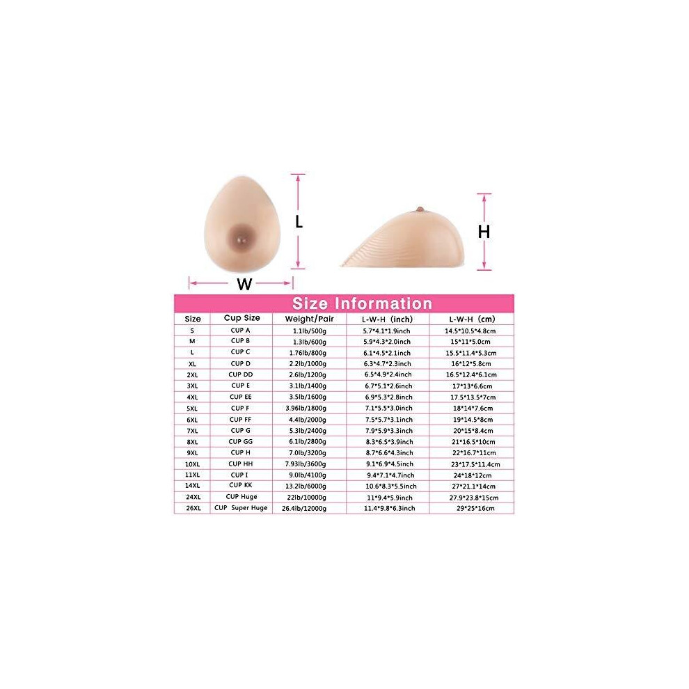 Silicone Boobs Fake Breasts Tits White/Nude/Suntan/Black For