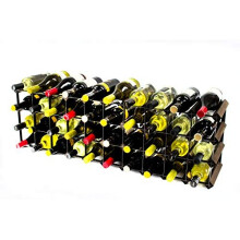 Classic 30/40 Bottle Cupboard top Dark Oak Stained Wood and Black Metal Wine Rack Ready Assembled