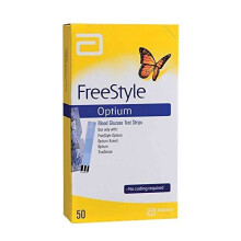 Abbott Freestyle Optium Blood Glucose Test Strips, 50 Strips