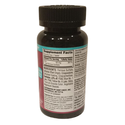 Member's Mark Iron 65 mg, 300 Tablets 1