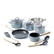 Greenpan CC001596-001 Mayflower Cookware Set, Aluminium, Sky Blue
