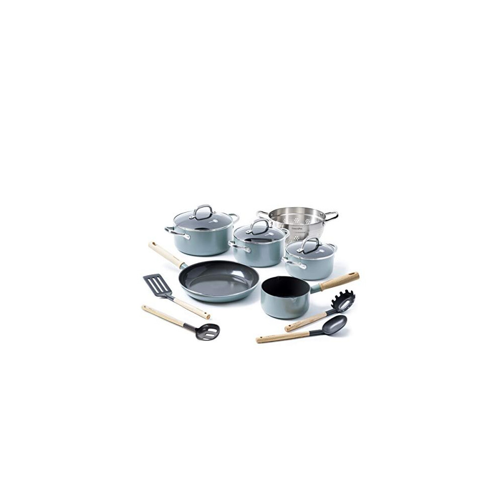 Greenpan CC001596-001 Mayflower Cookware Set, Aluminium, Sky Blue