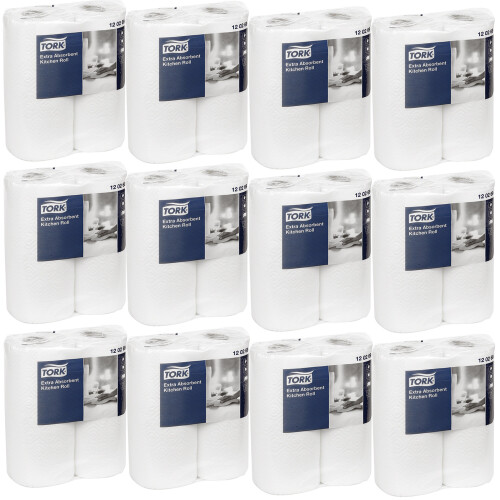 URBN Living (24 Rolls) Tork Twin Pack | Absorbent Kitchen Roll
