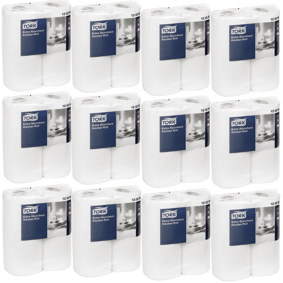 Urbn Living (24 Rolls) Tork Twin Pack | Absorbent Kitchen Roll