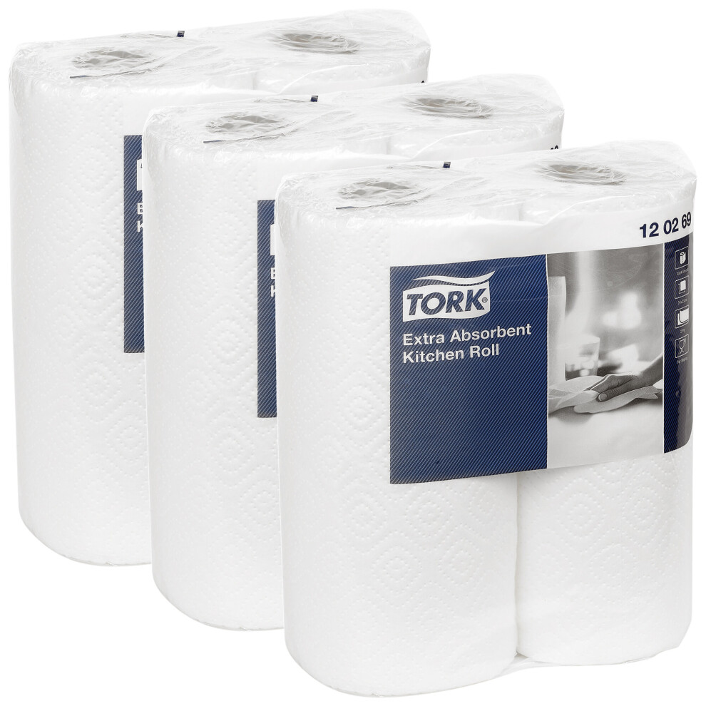 (6 Rolls) Tork Twin Pack | Absorbent Kitchen Roll