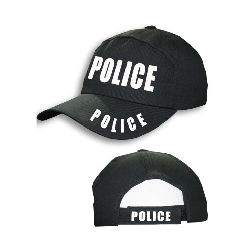 Police Baseball Hat Black Cotton Adjustable Cap