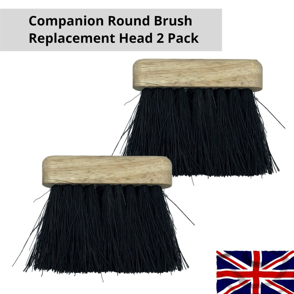 Replacement Companion Oblong Brush Head Fireplace Fire Hearth Refill Pack of 2